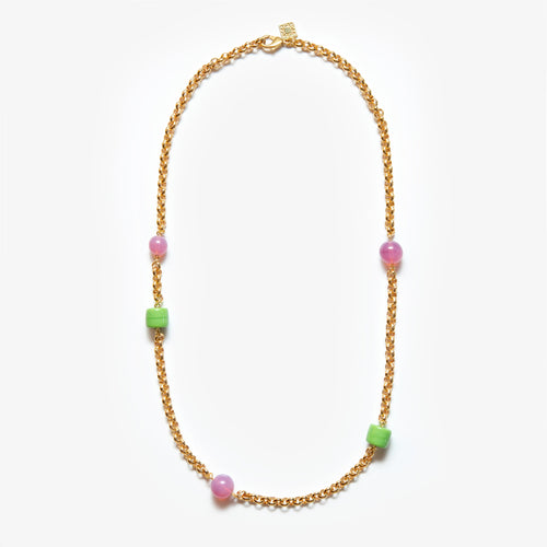 Aglagla | Necklace Chain Lungo Pink Green