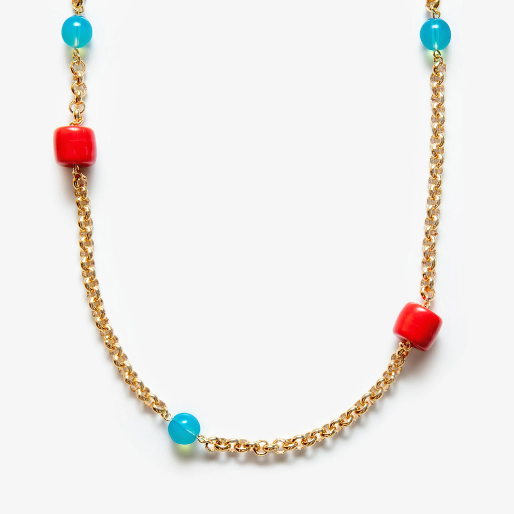 Aglagla | Necklace Chain Lungo Red Blue