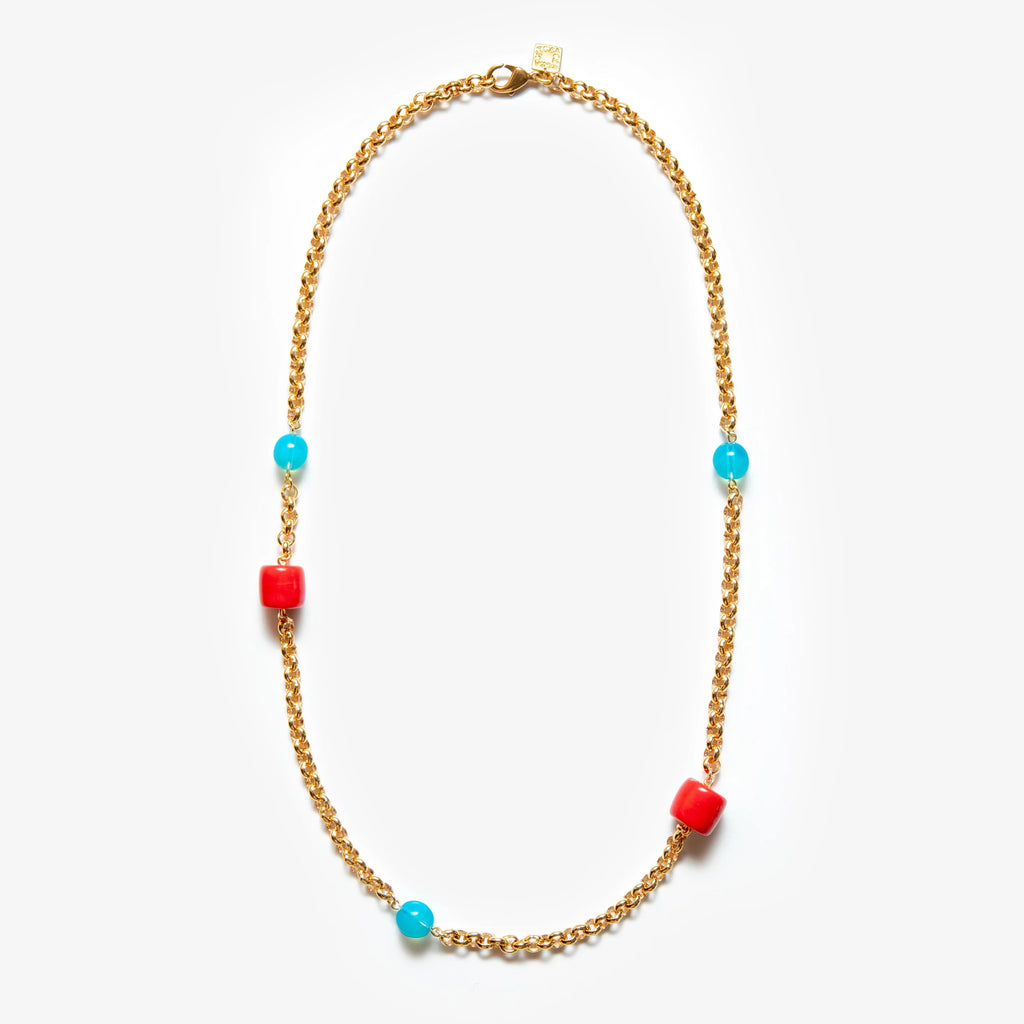 Aglagla | Necklace Chain Lungo Red Blue