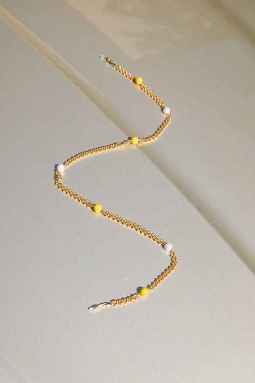 Aglagla | Sunglass Chain Yellow Pearl