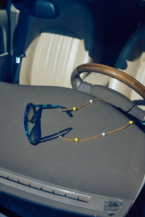 Aglagla | Sunglass Chain Yellow Pearl