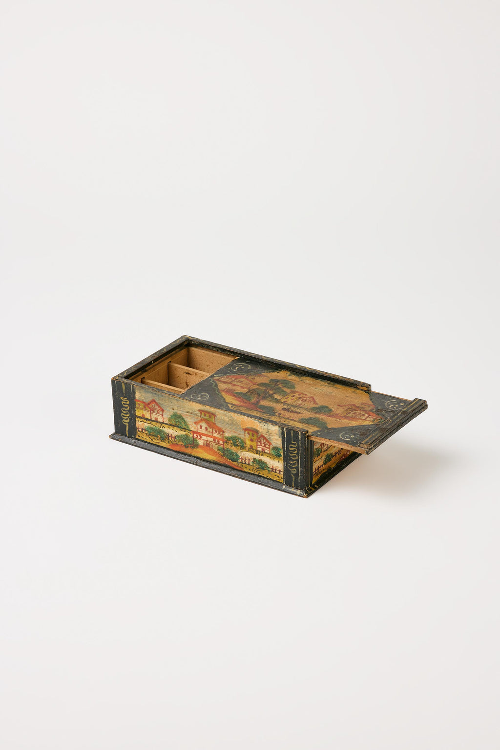 Alpine Folk Objects |  Jewelry Box with Houses and Trees – mid 19th C.