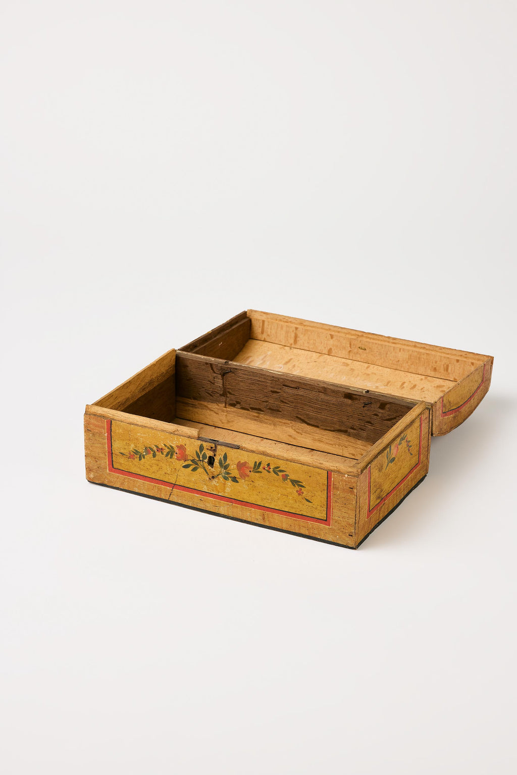 Alpine Folk Objects | Ochre Biedermeier Jewelry Box – mid 19th C.