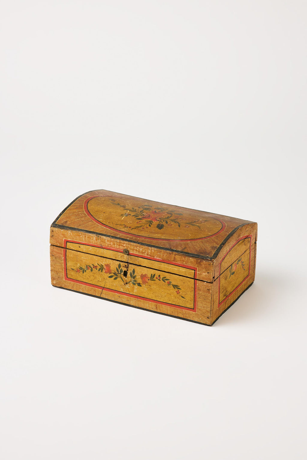 Alpine Folk Objects | Ochre Biedermeier Jewelry Box – mid 19th C.