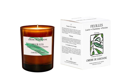 Cirerie de Gascogne | Bougie Senteur – Feuilles: Laurier - Chardonnay - Pétrichor