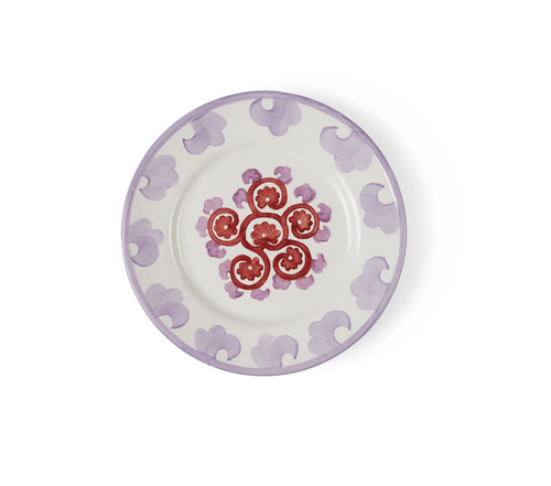 Emporio Sirenuse | Flower Dessert Plate (White Purple)