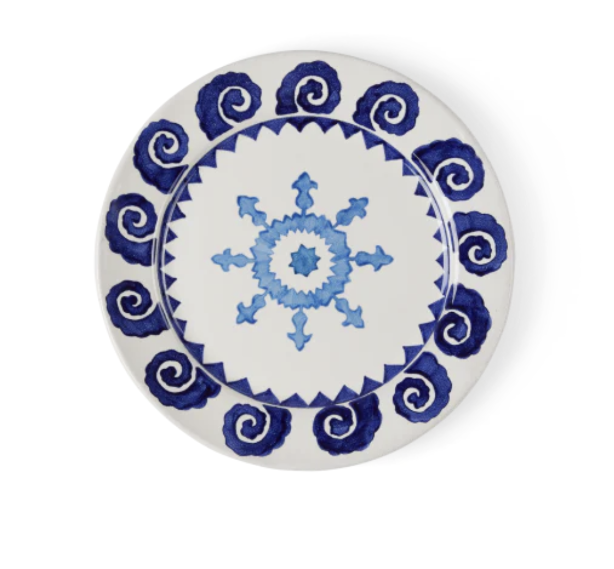 Emporio Sirenuse | Sun Dinner Plate (White Blue)