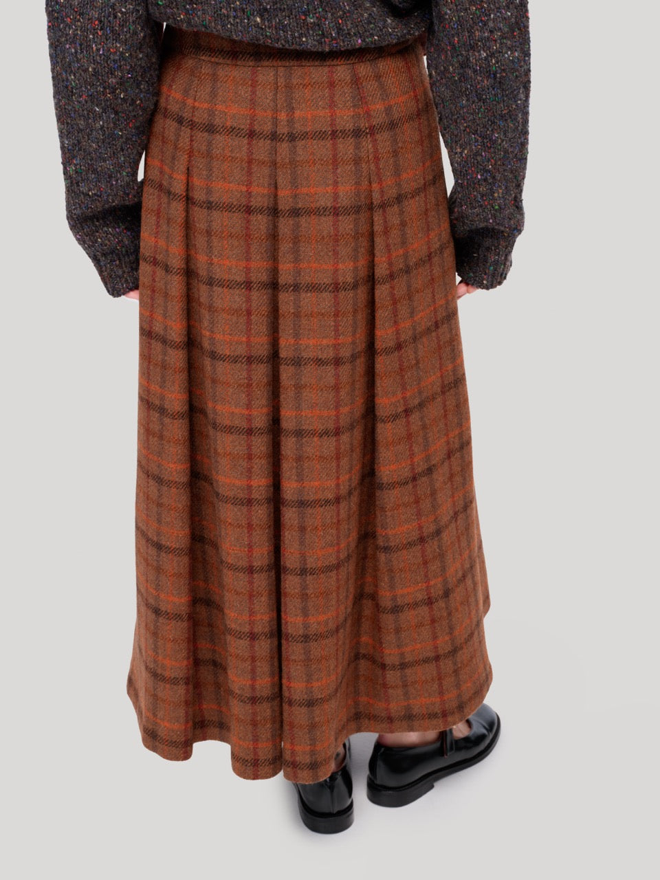 enSoie | Amalia long Tweed Skirt redkite check