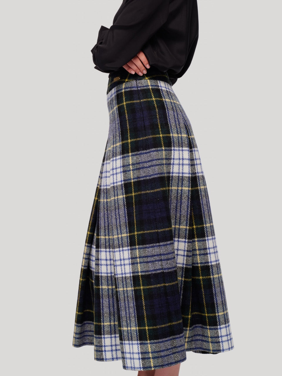 enSoie | Amalia long Tweed Skirt woodpecker check