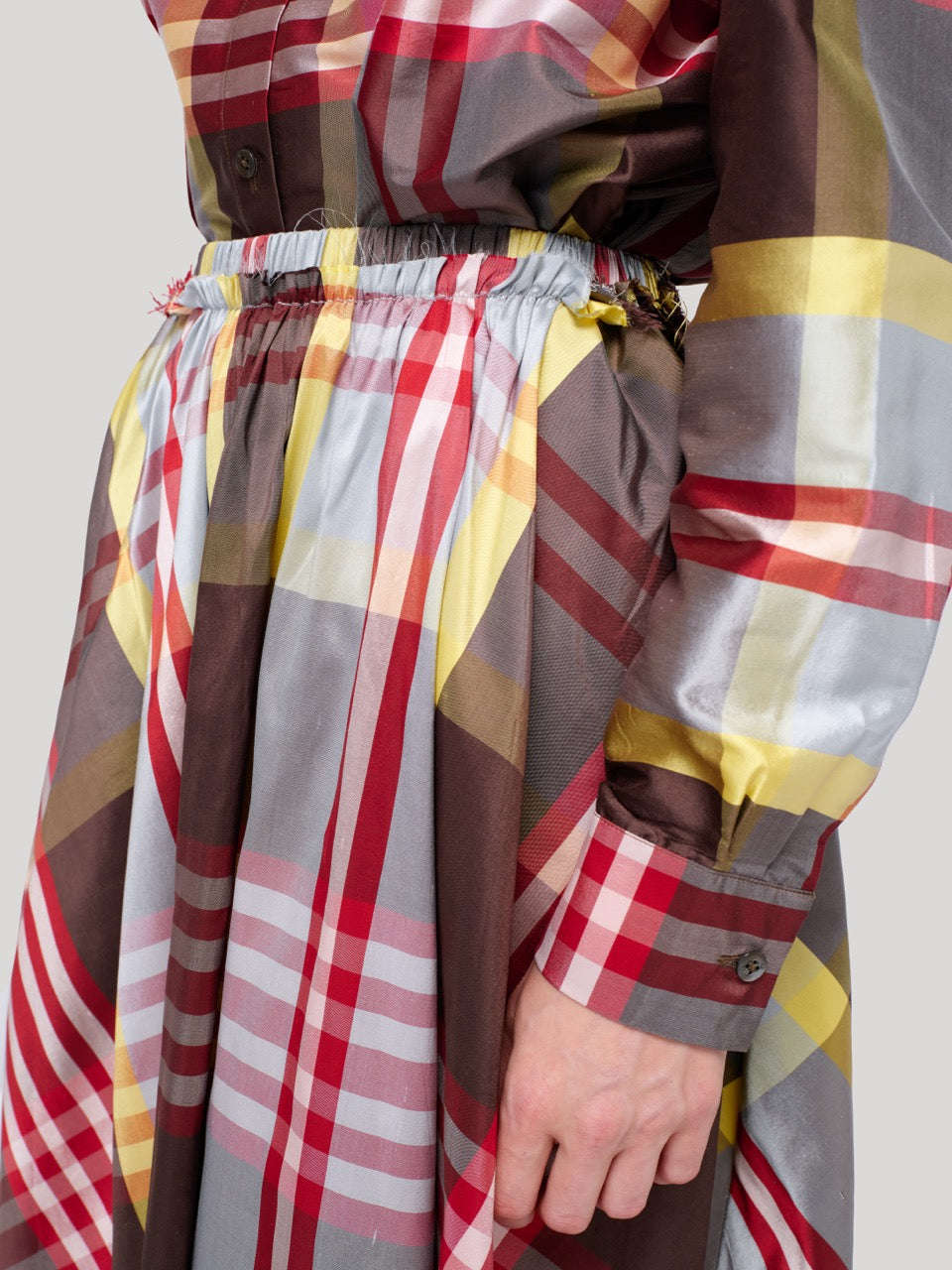 enSoie | Berta Skirt Doupion rosefinch check