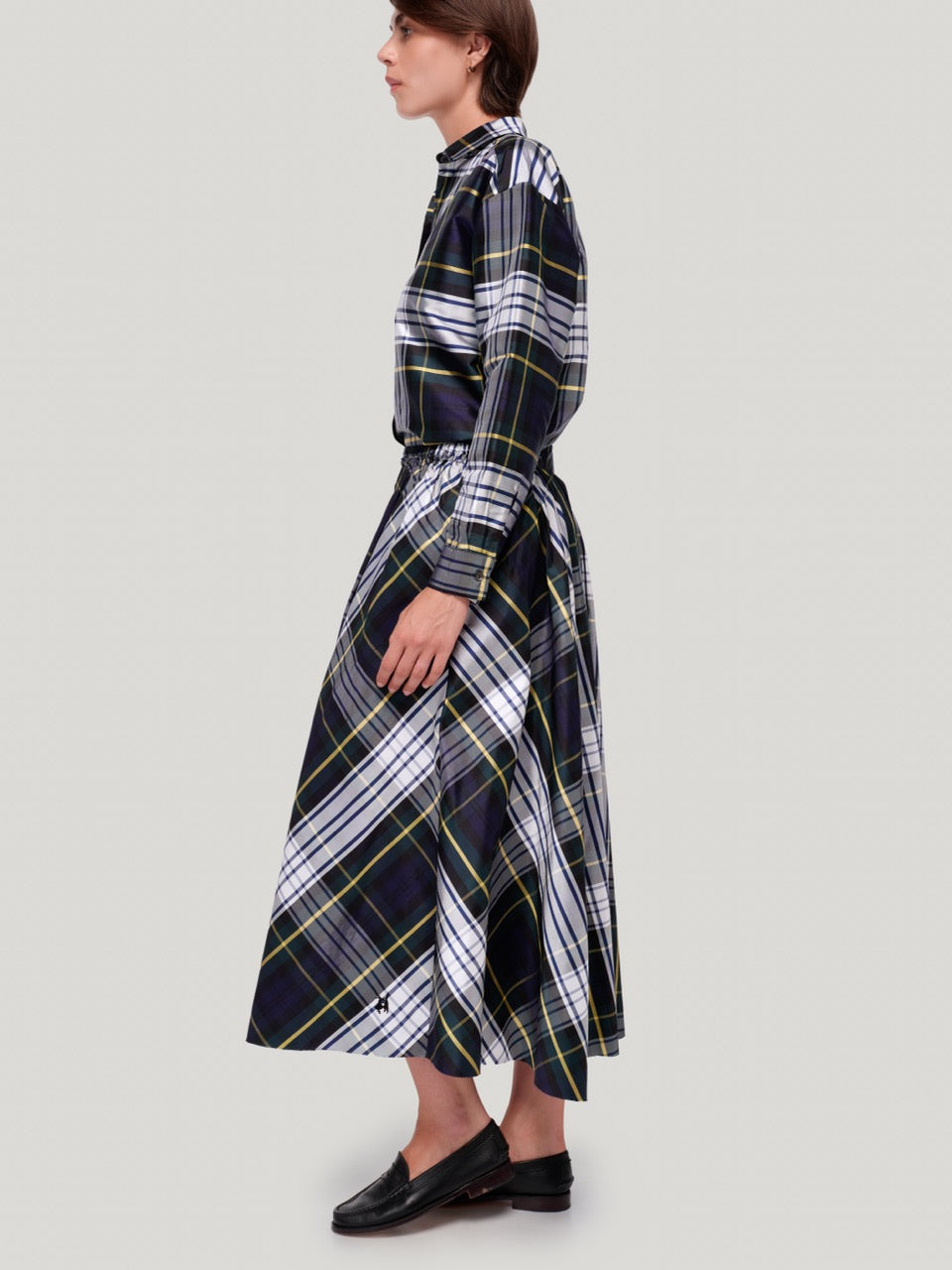 enSoie | Berta Skirt Doupion woodpecker check