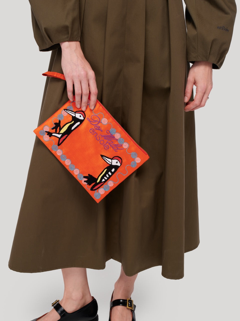 enSoie | Beth Dress Cotton Twill Khaki Brown