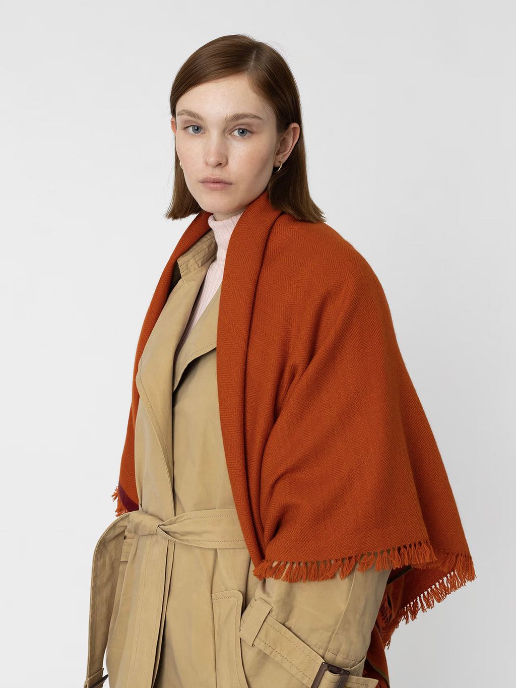 enSoie | Blia Cashmere Stole  | Autumn Leaf