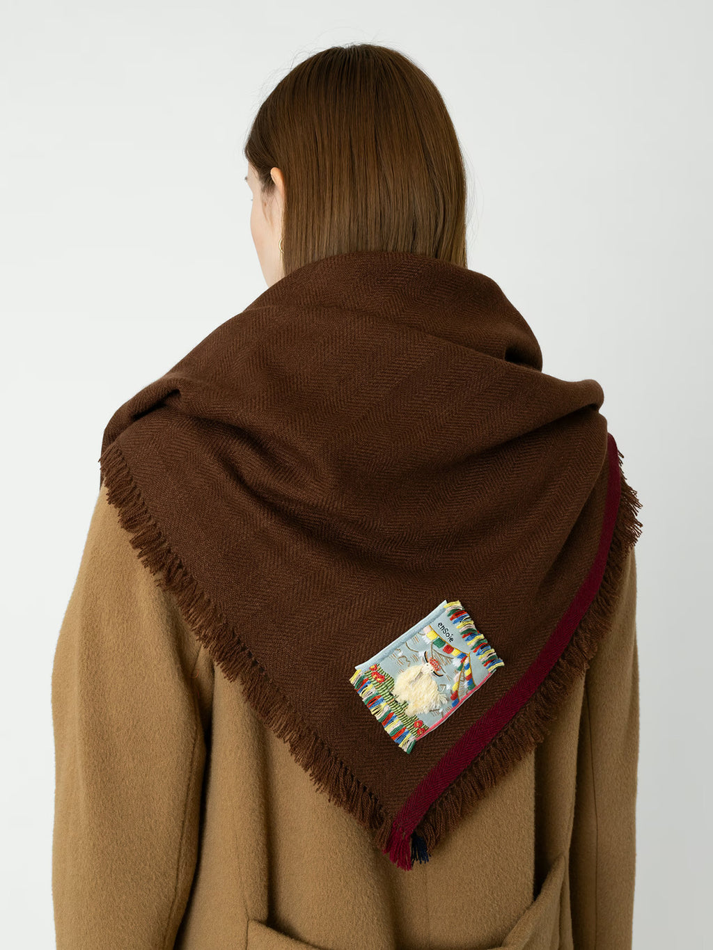 enSoie | Blia Cashmere Stole  | Bear Brown