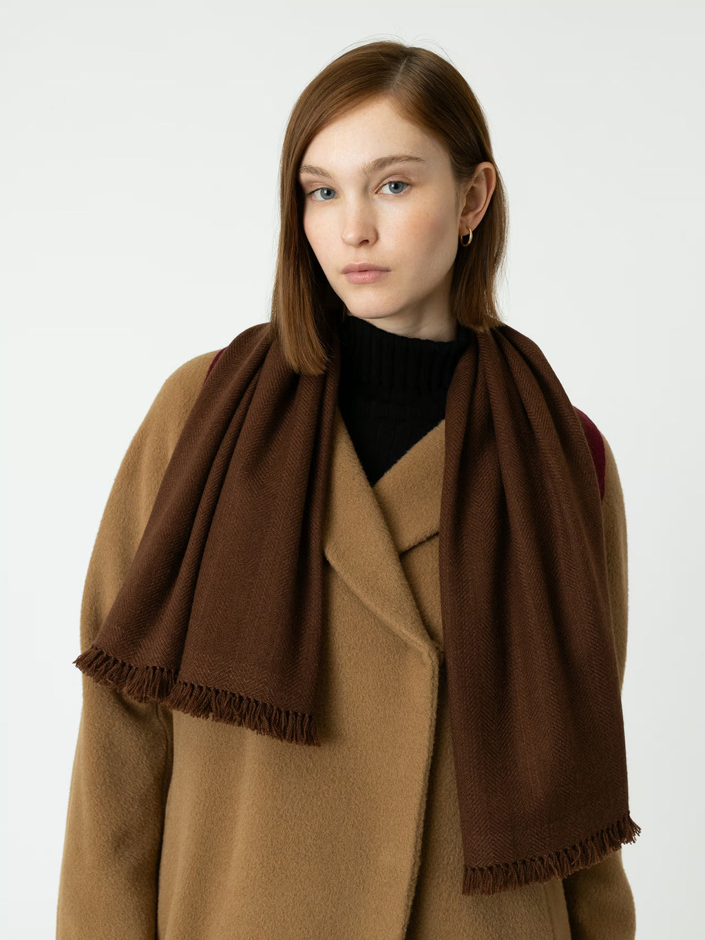 enSoie | Blia Cashmere Stole  | Bear Brown