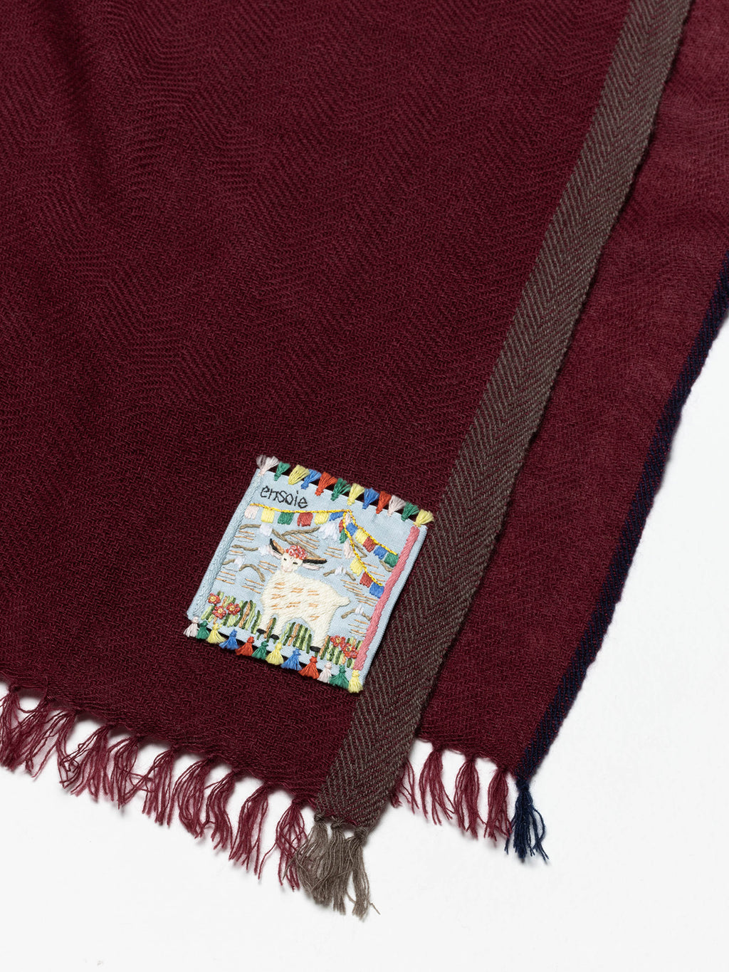 enSoie | Blia Cashmere Stole  | Berry Red