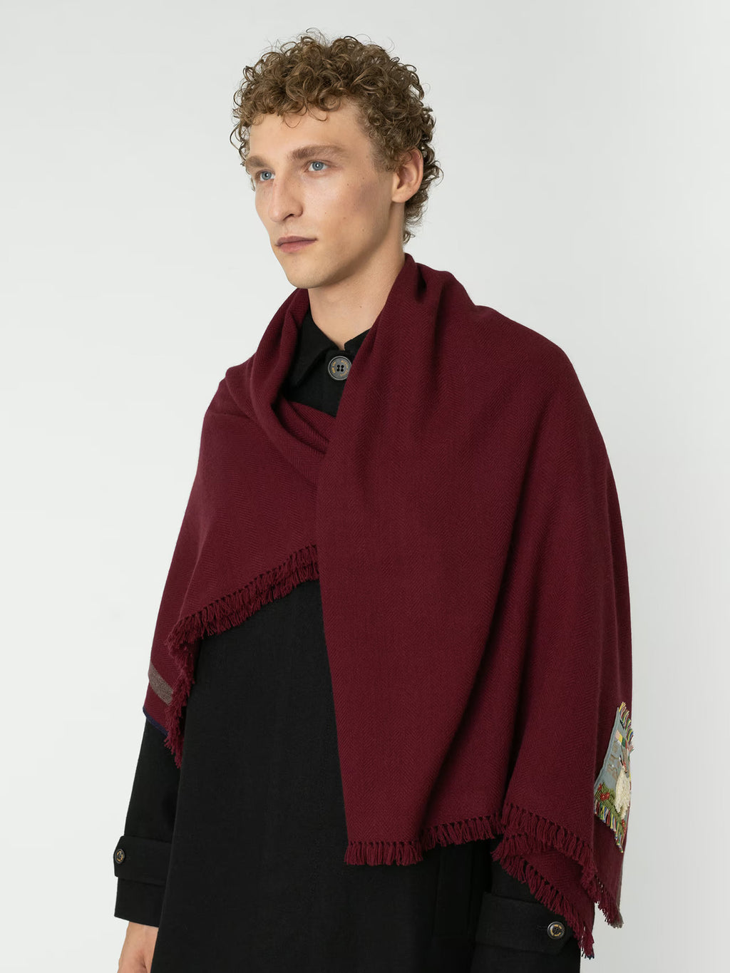 enSoie | Blia Cashmere Stole  | Berry Red
