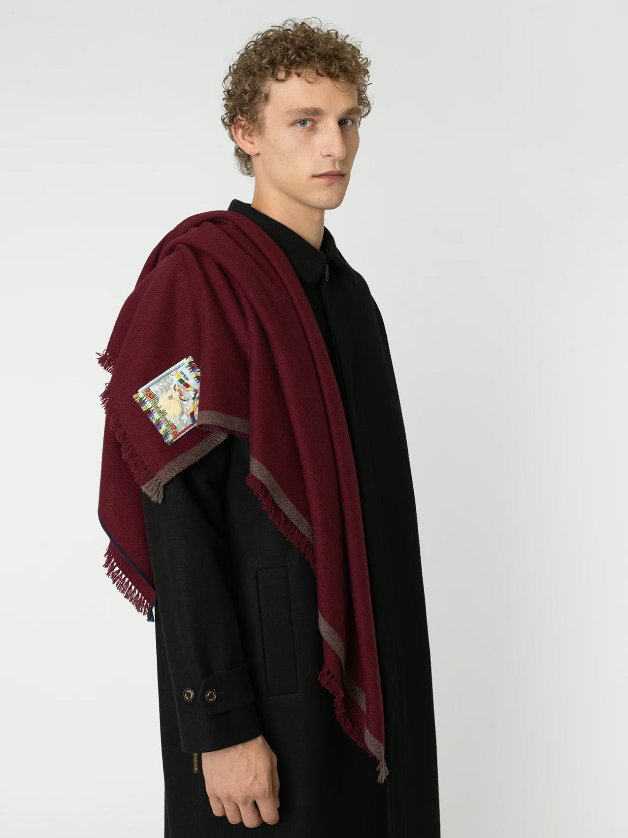 enSoie | Blia Cashmere Stole  | Berry Red