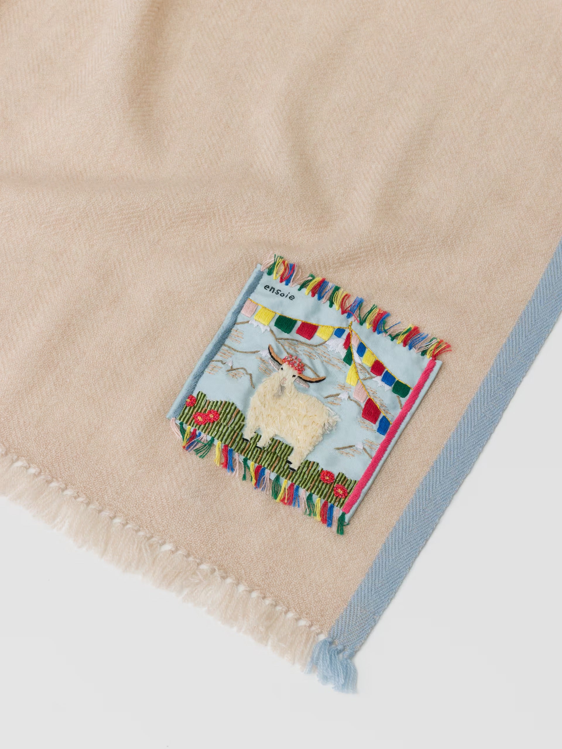 enSoie | Blia Cashmere Stole | Cashmere Beige