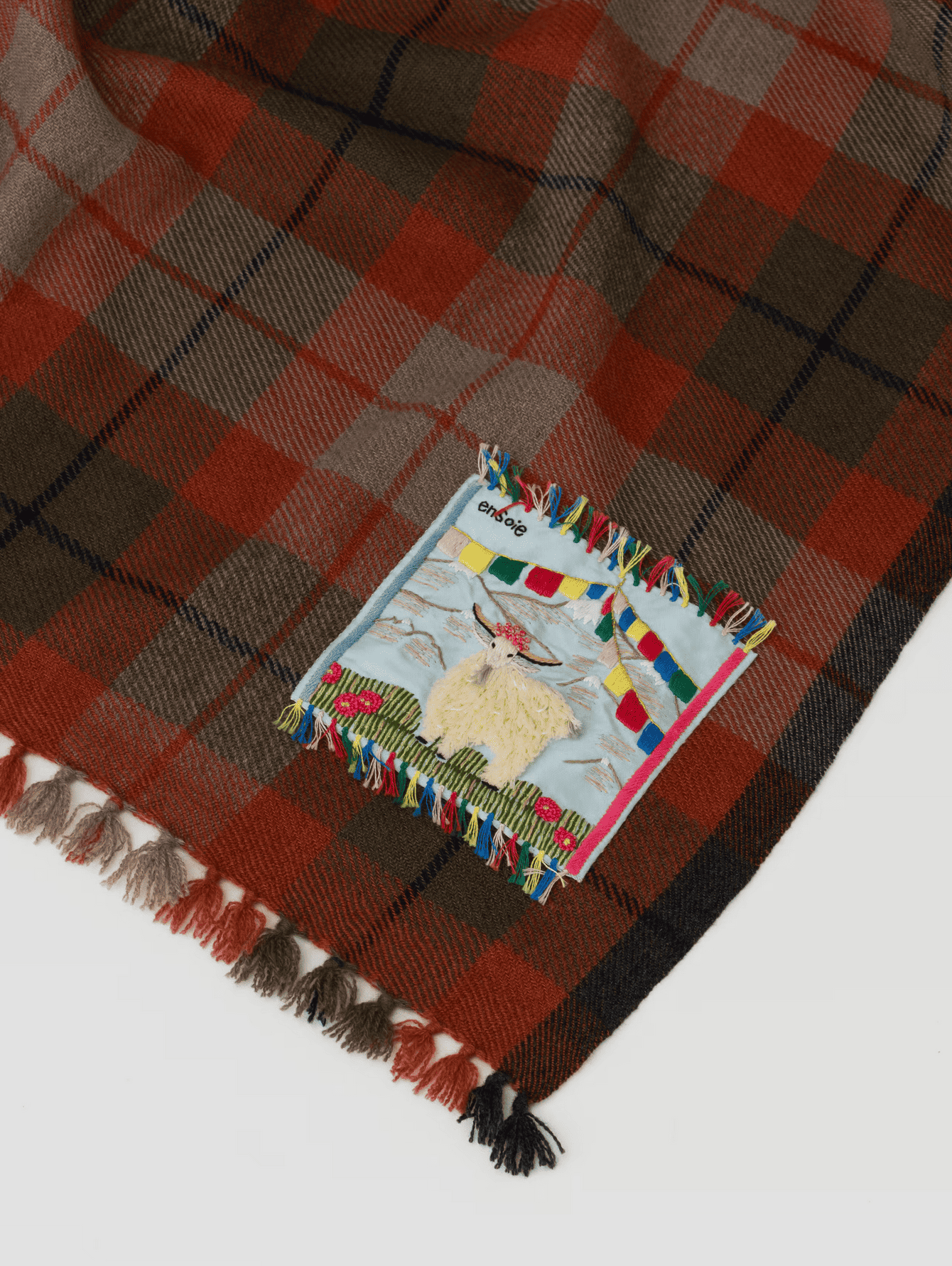 enSoie | Blia Cashmere Stole Check 130