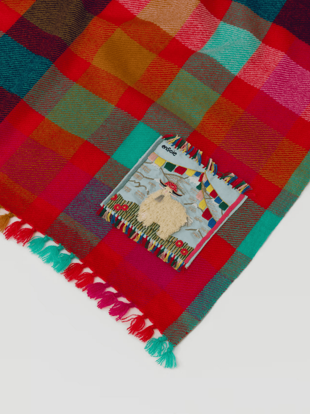enSoie | Blia Cashmere Stole Check 130