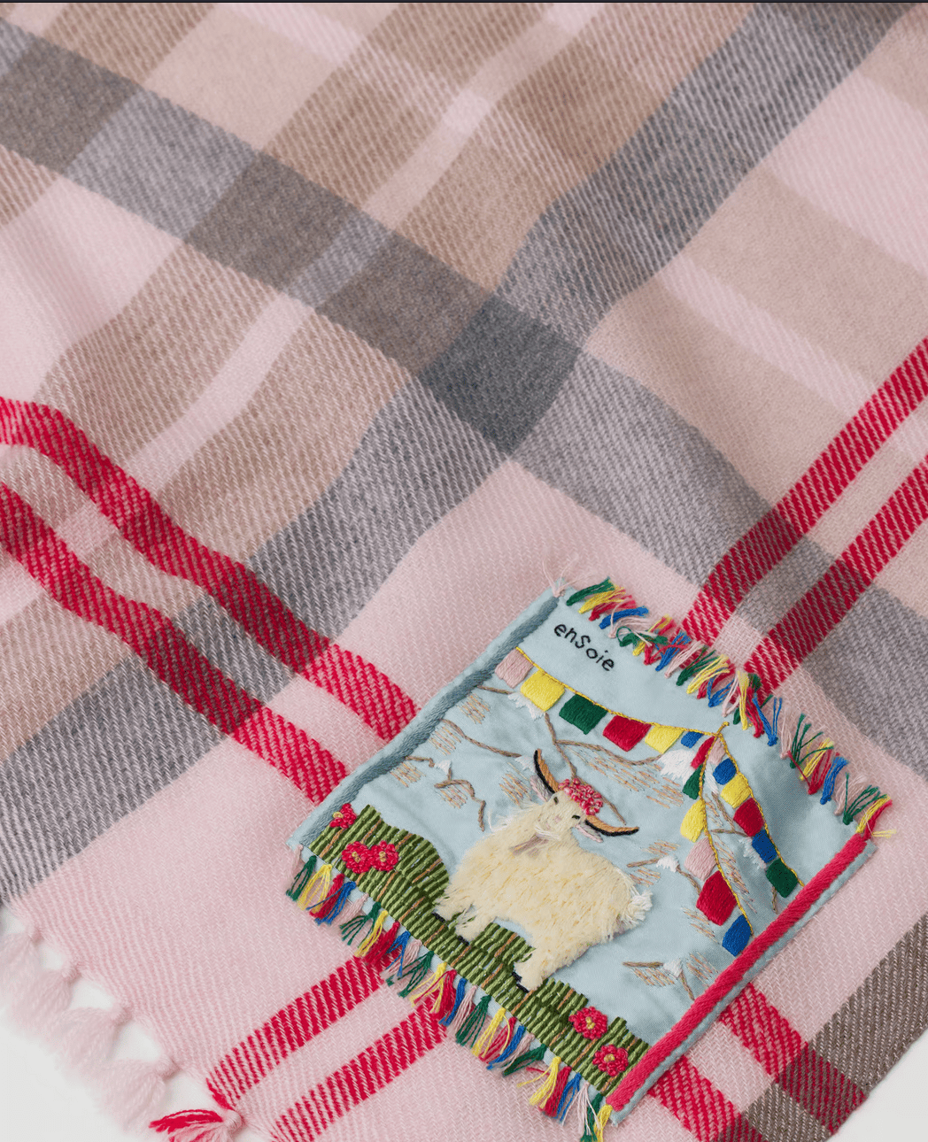 enSoie | Blia Cashmere Stole Check 130