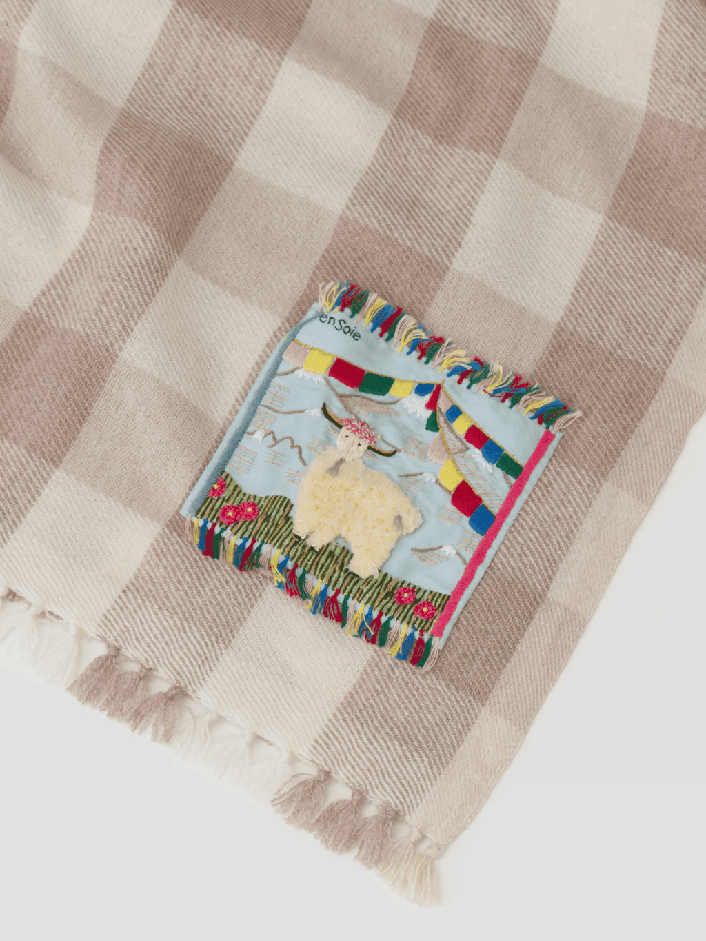 enSoie | Blia Cashmere Stole Check 130