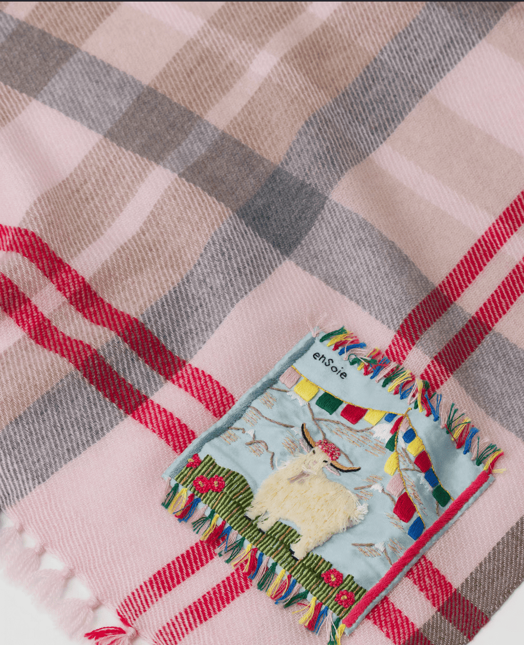 enSoie | Blia Cashmere Stole Check 65