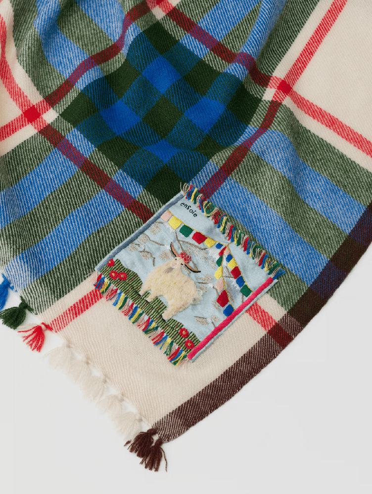 enSoie | Blia Cashmere Stole Check 65