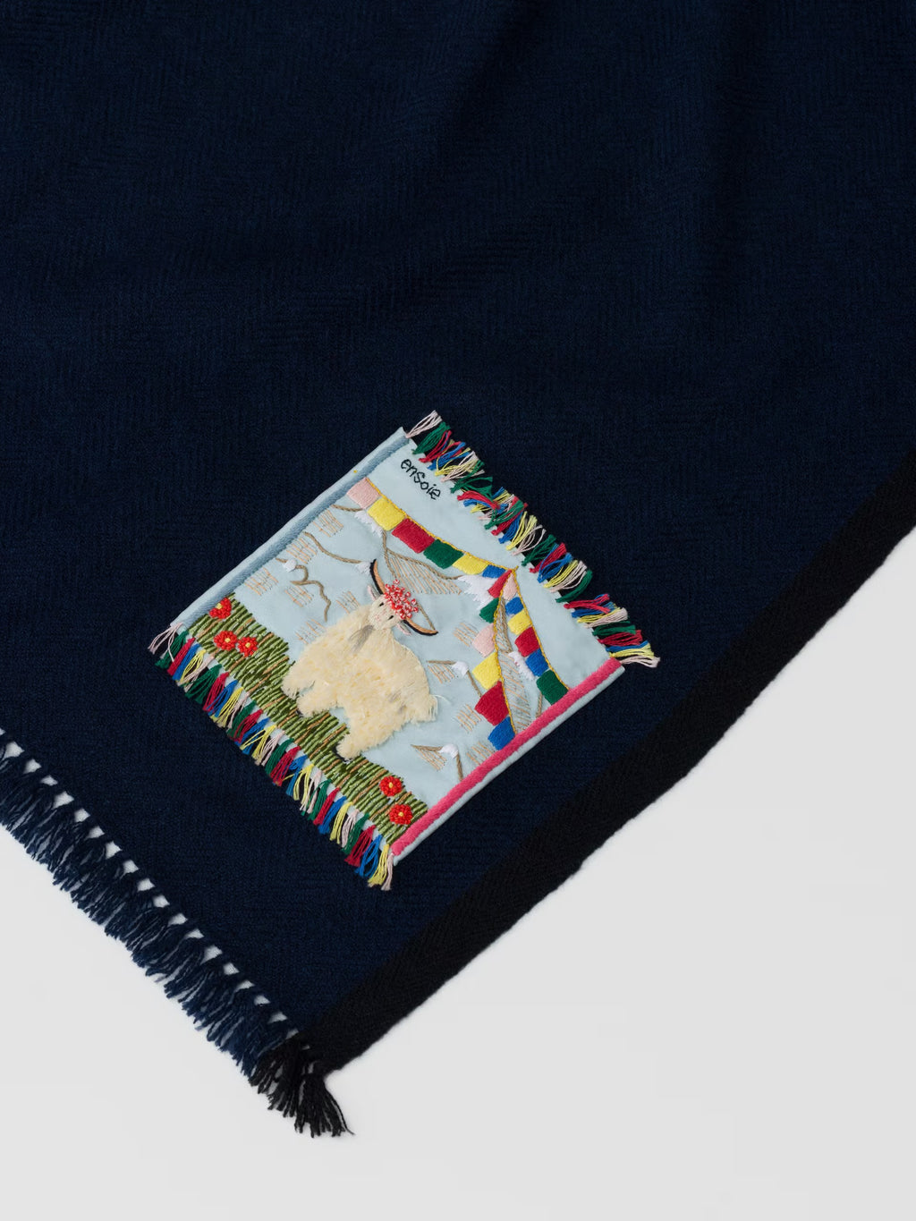 enSoie | Blia Cashmere Stole | Dark Night Navy