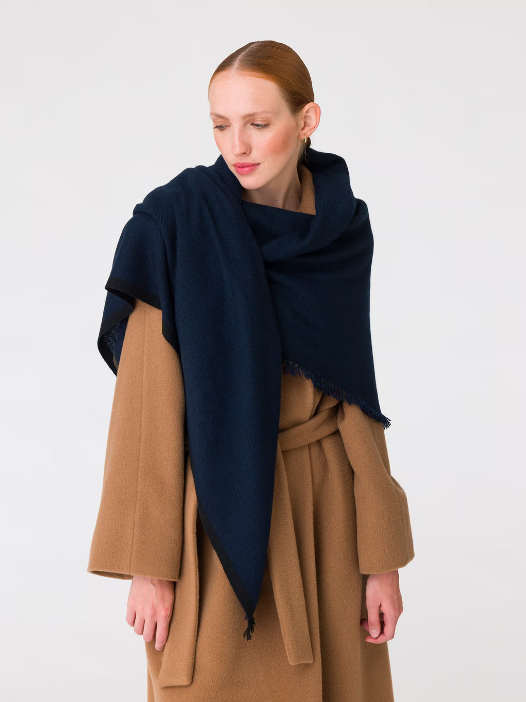enSoie | Blia Cashmere Stole | Dark Night Navy