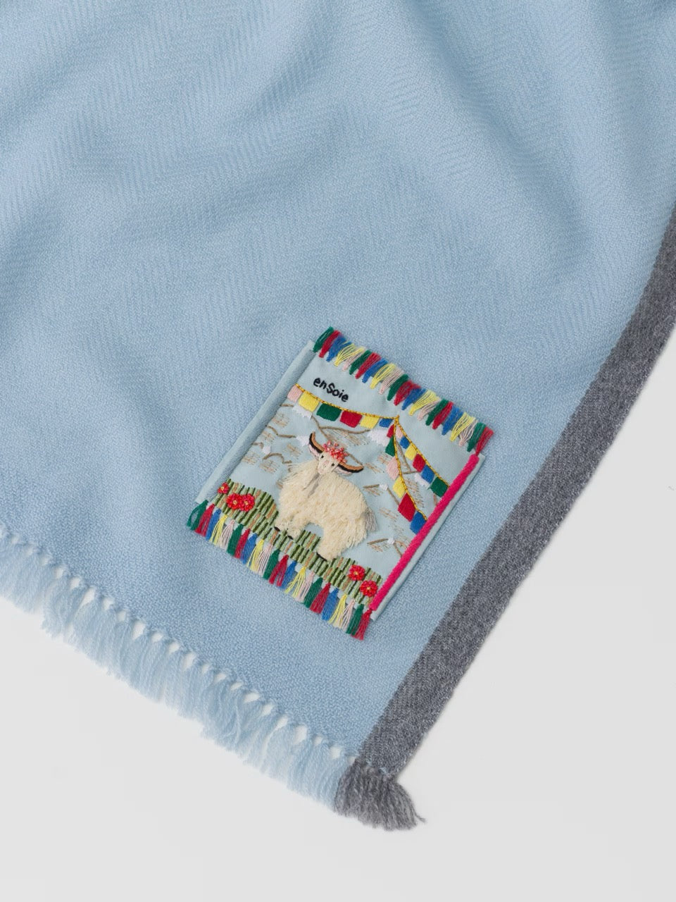 enSoie | Blia Cashmere Stole | Dream Blue