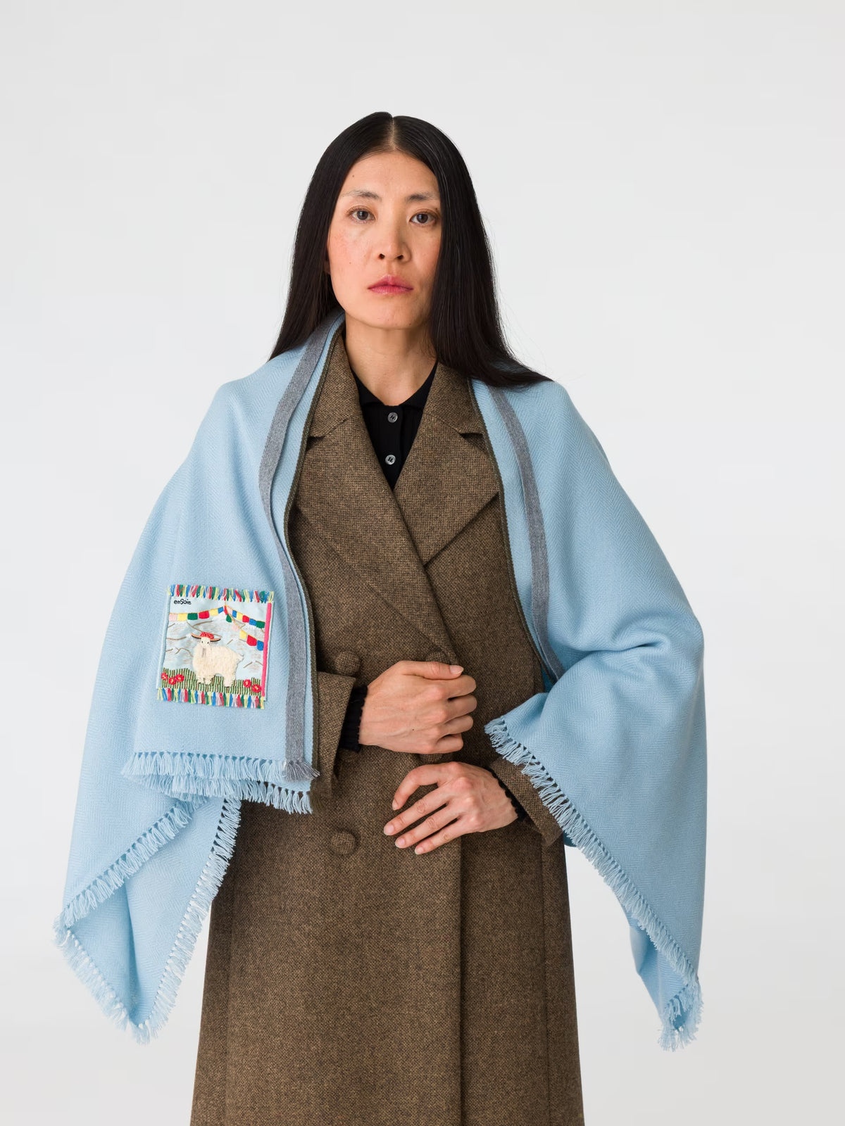 enSoie | Blia Cashmere Stole | Dream Blue