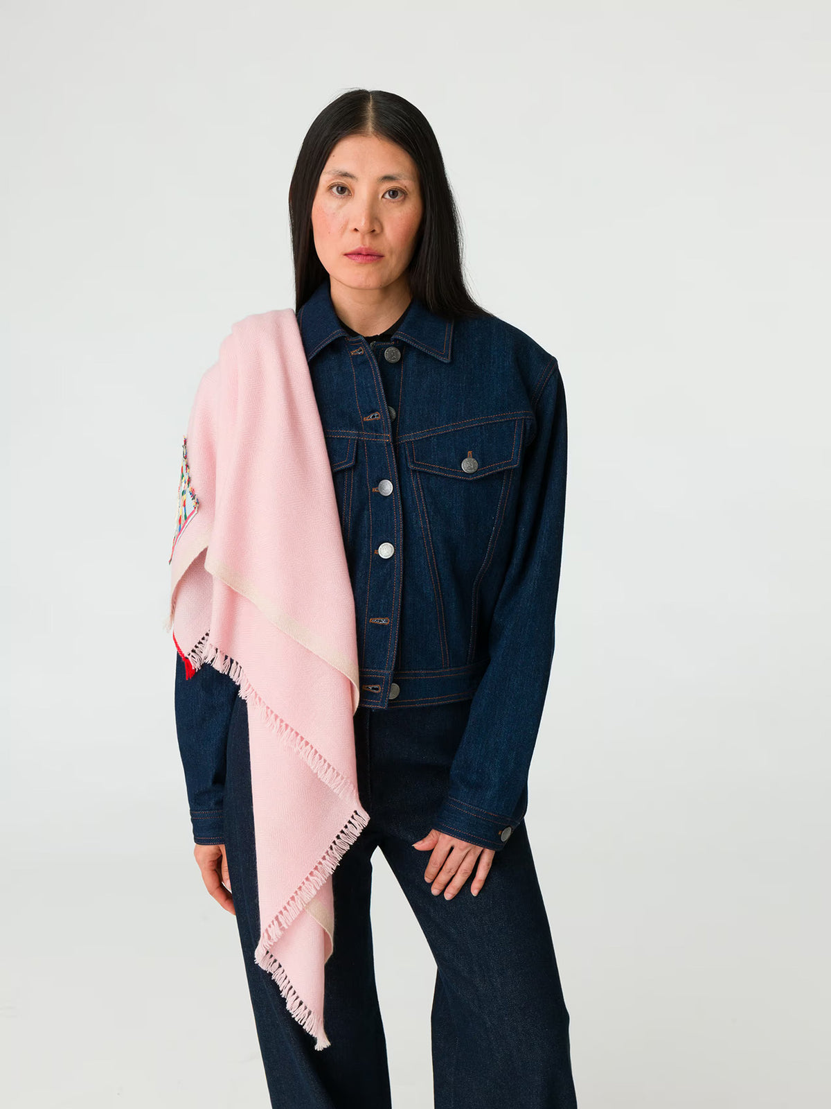 enSoie | Blia Cashmere Stole  | Fleur Rose