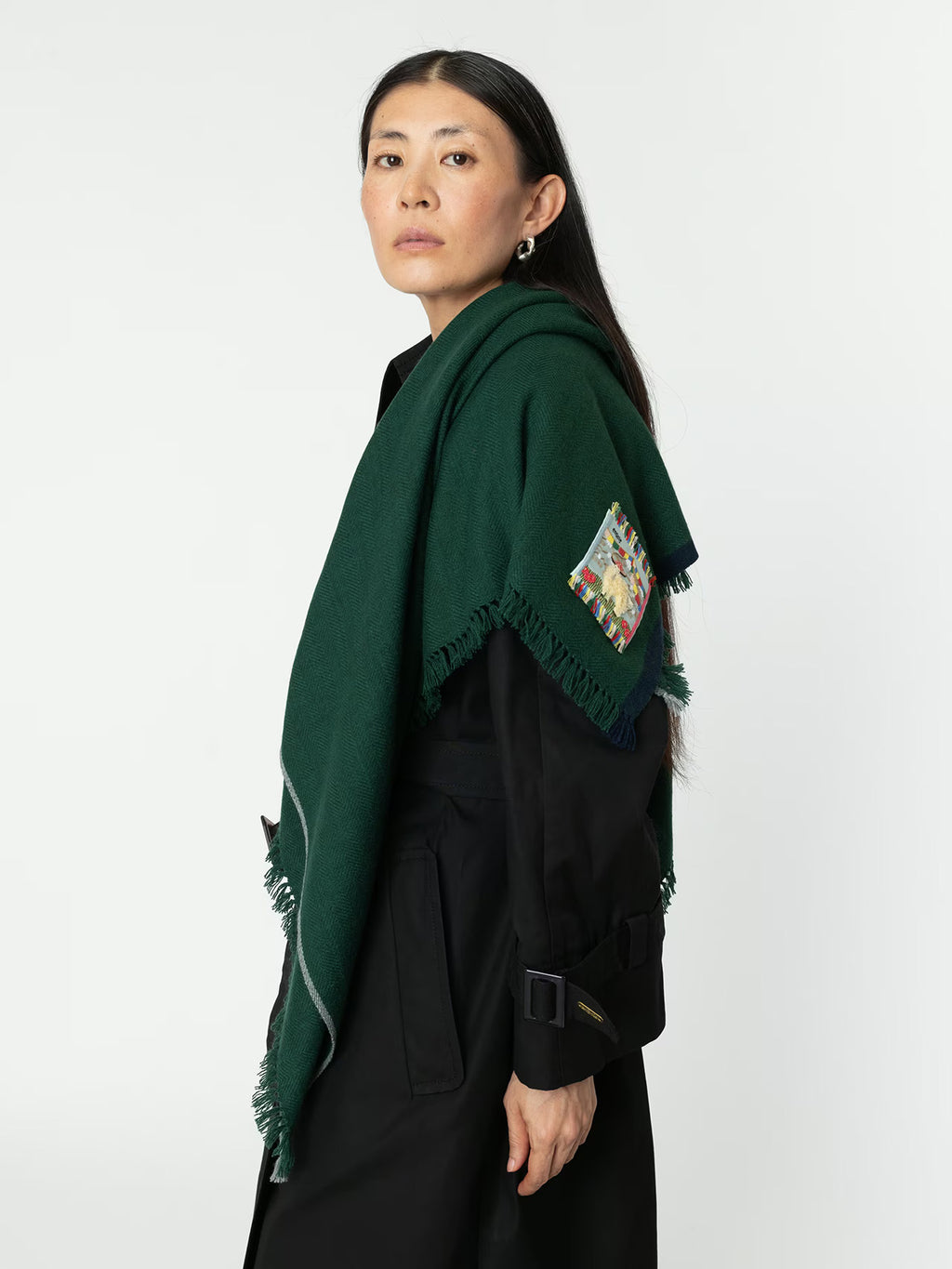 enSoie | Blia Cashmere Stole  | Forest Green