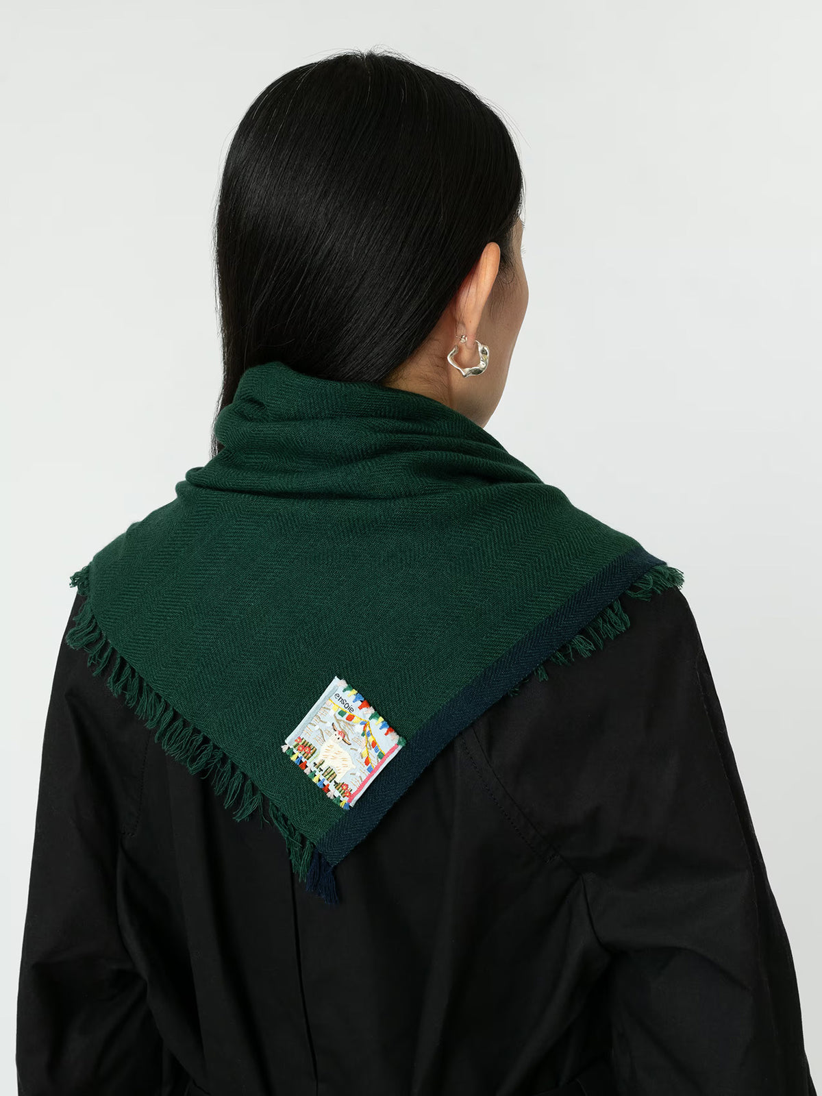 enSoie | Blia Cashmere Stole  | Forest Green