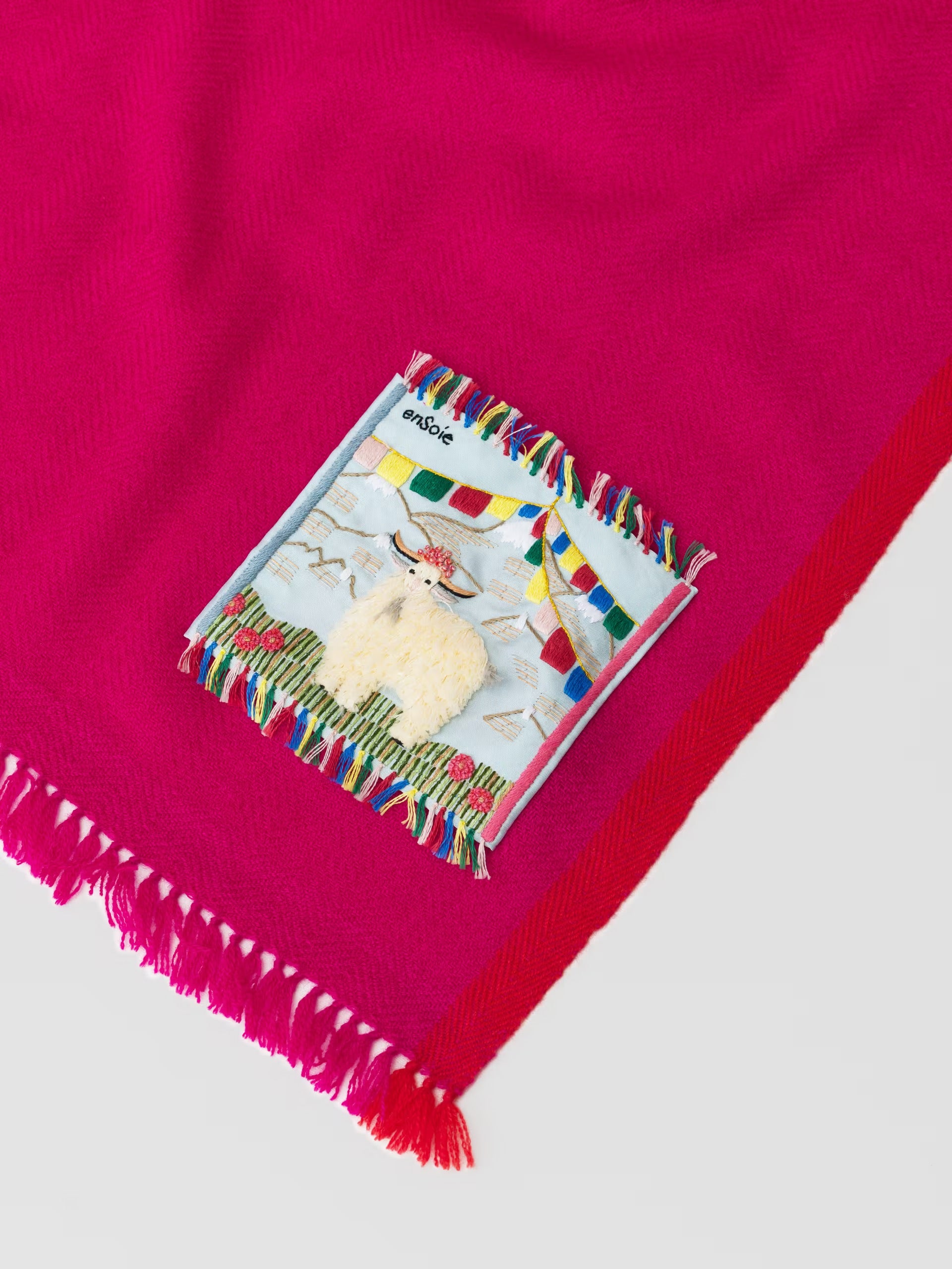 enSoie | Blia Cashmere Stole | Lipstick Pink