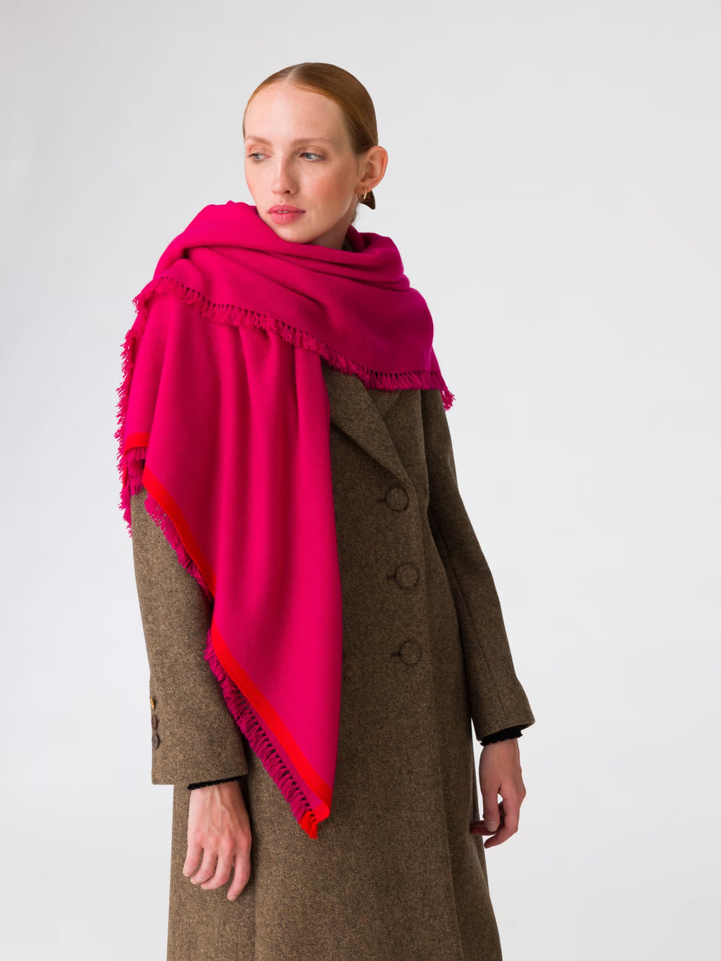 enSoie | Blia Cashmere Stole | Lipstick Pink