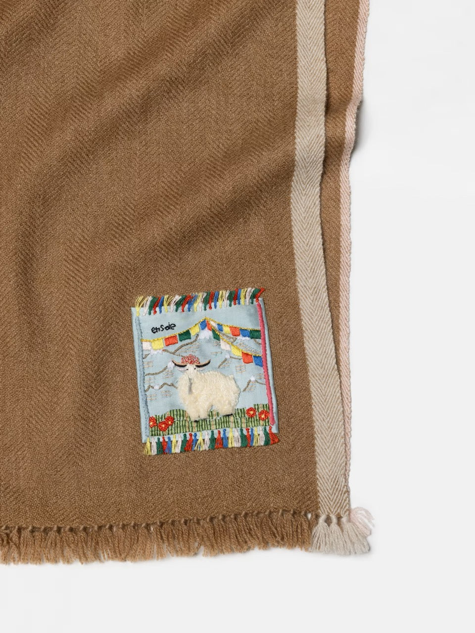 enSoie | Blia Cashmere Stole | Mouse Brown