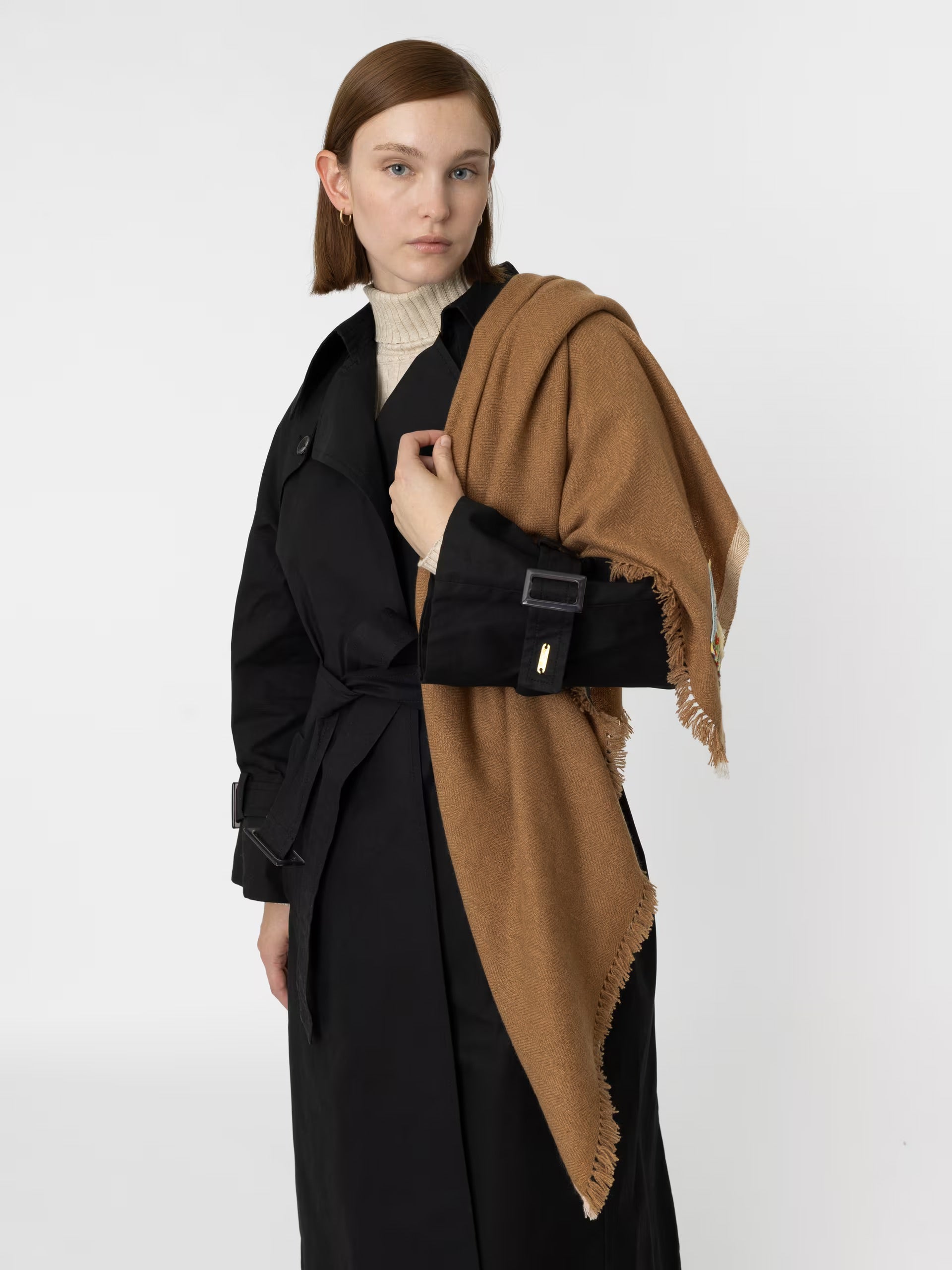 enSoie | Blia Cashmere Stole | Mouse Brown