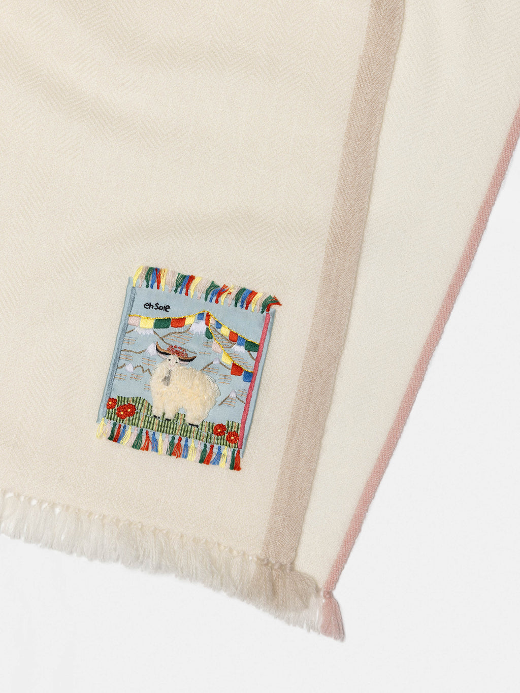 enSoie | Blia Cashmere Stole  | Snow Rabbit