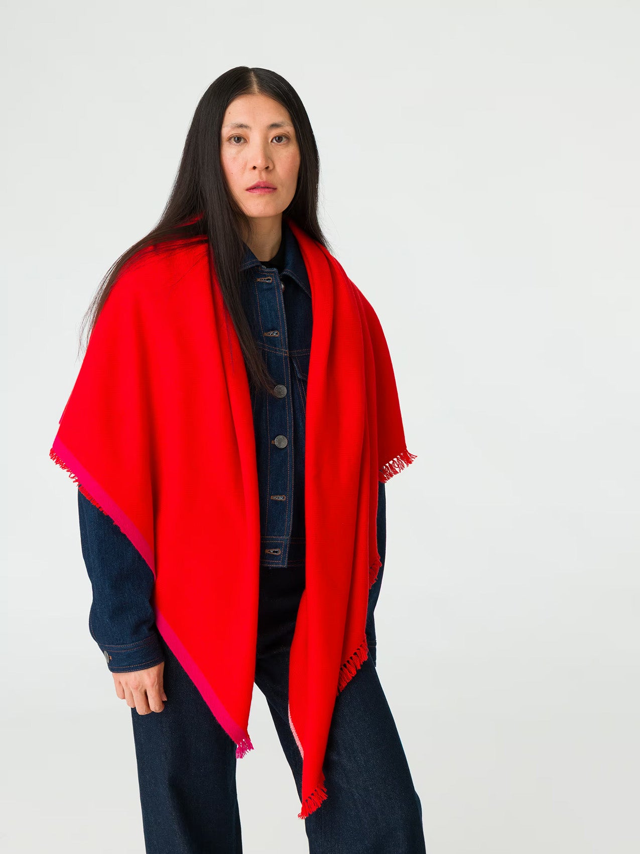 enSoie | Blia Cashmere Stole  | Warmest Red