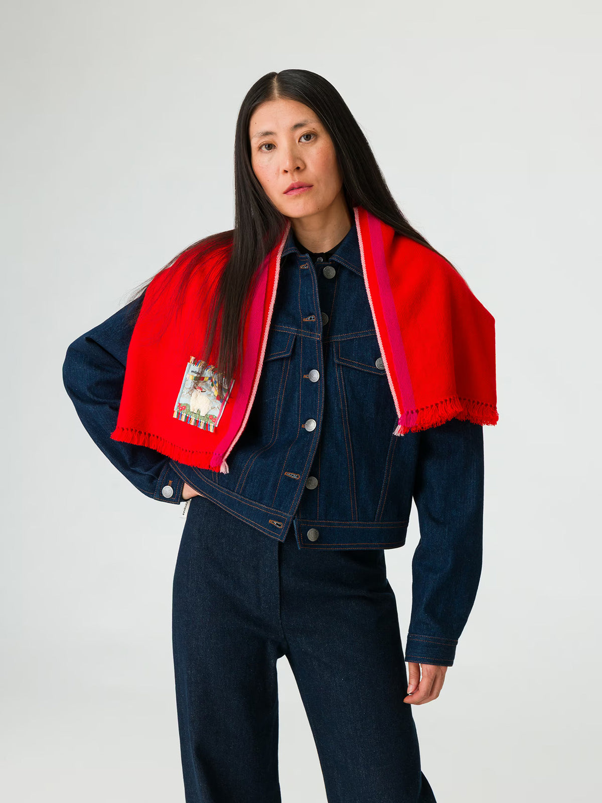 enSoie | Blia Cashmere Stole  | Warmest Red