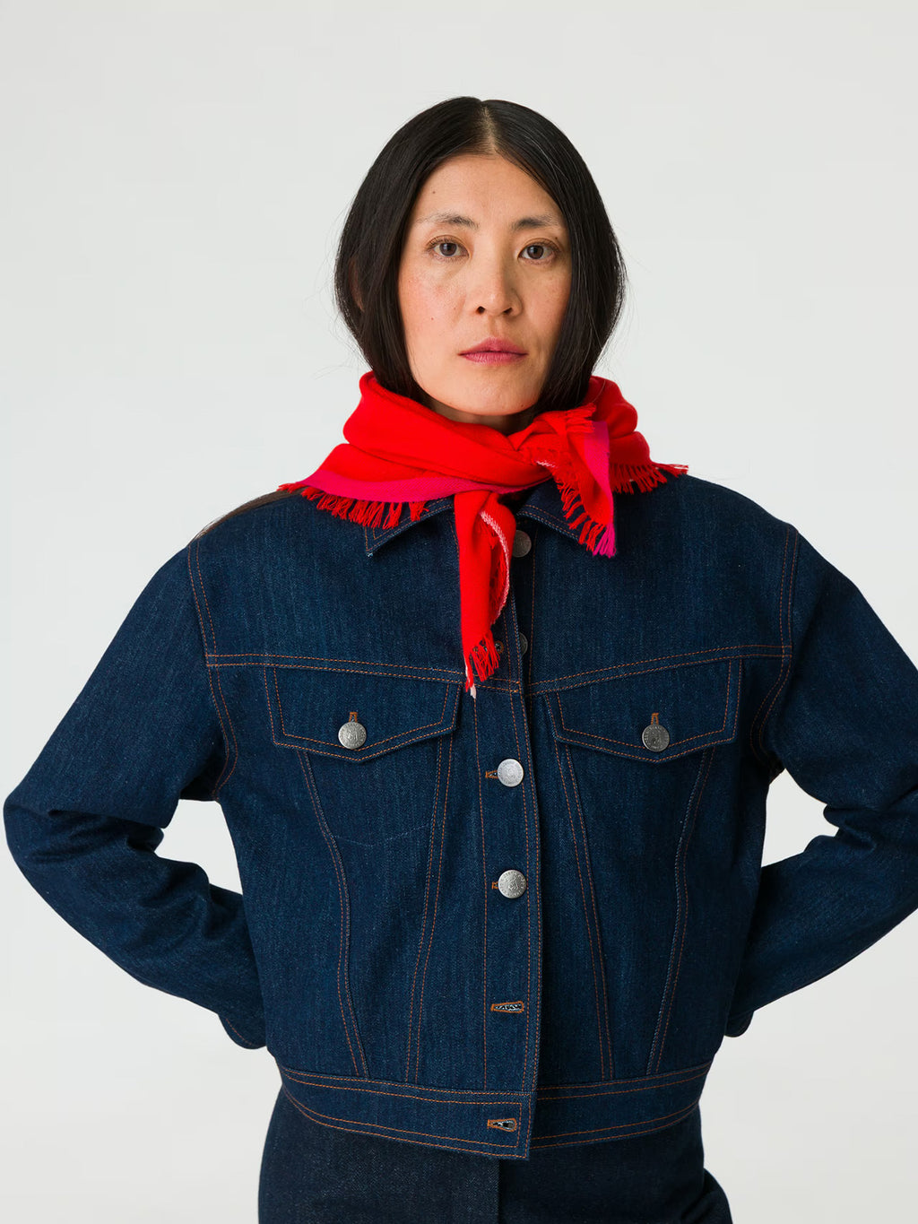 enSoie | Blia Cashmere Stole  | Warmest Red