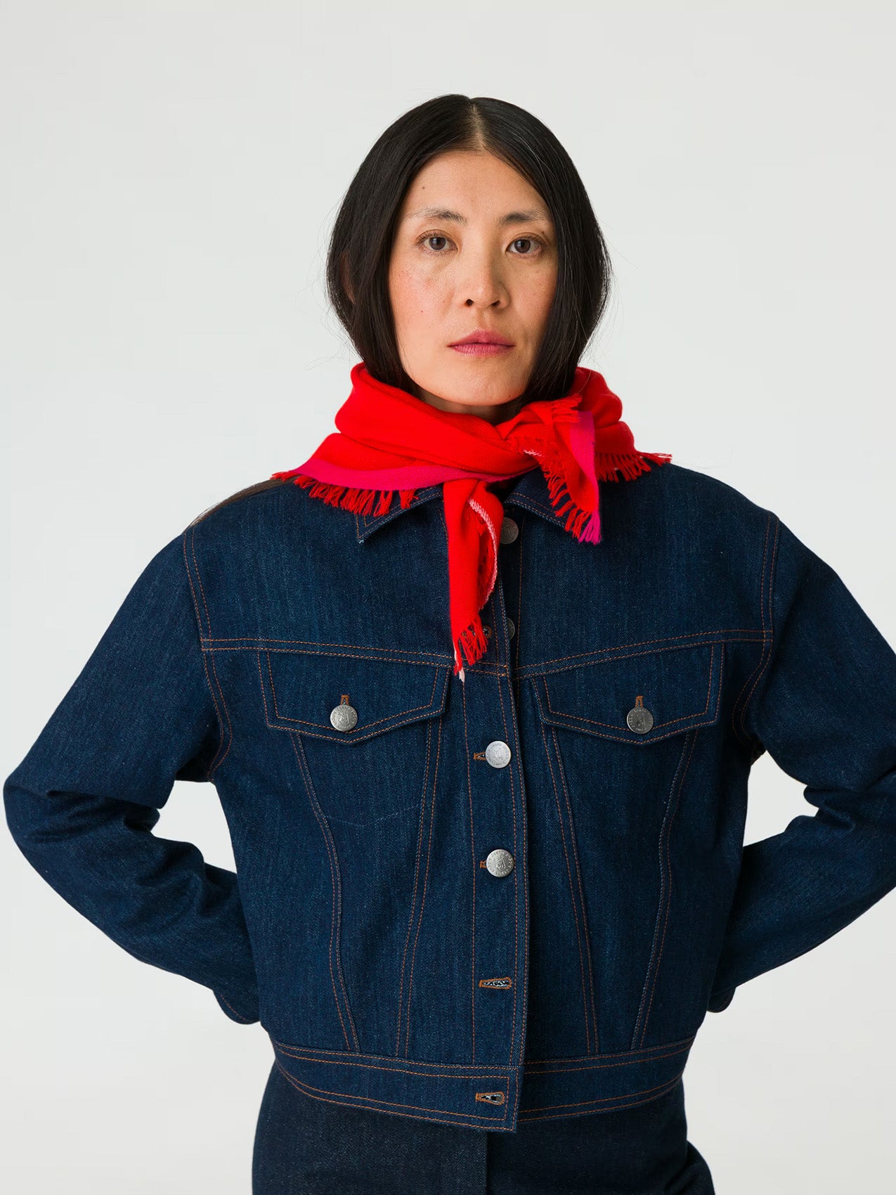 enSoie | Blia Cashmere Stole  | Warmest Red