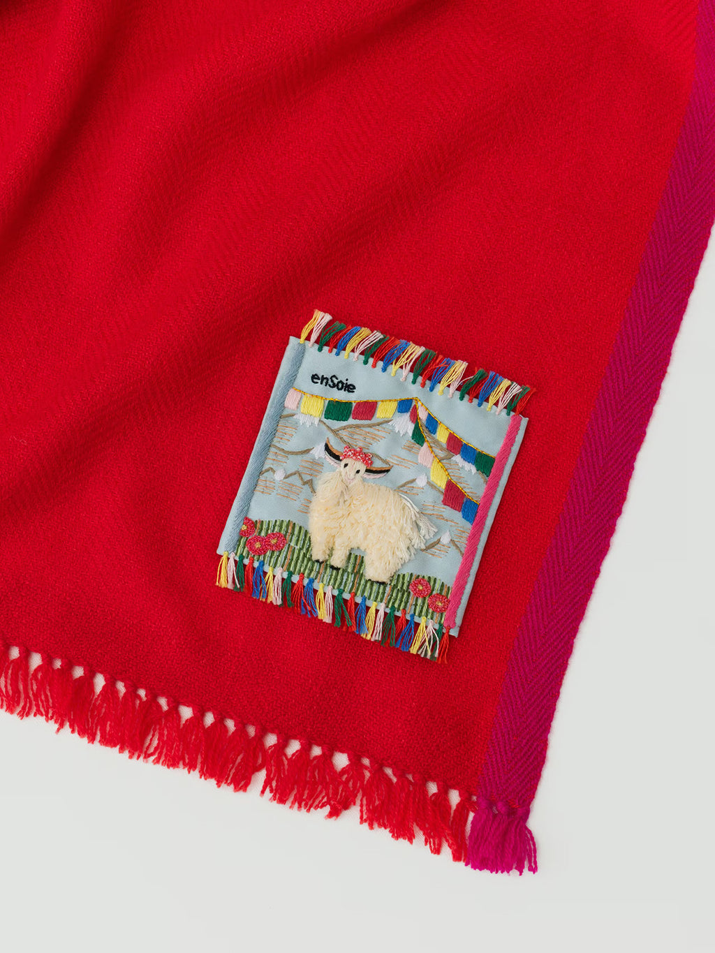 enSoie | Blia Cashmere Stole  | Warmest Red