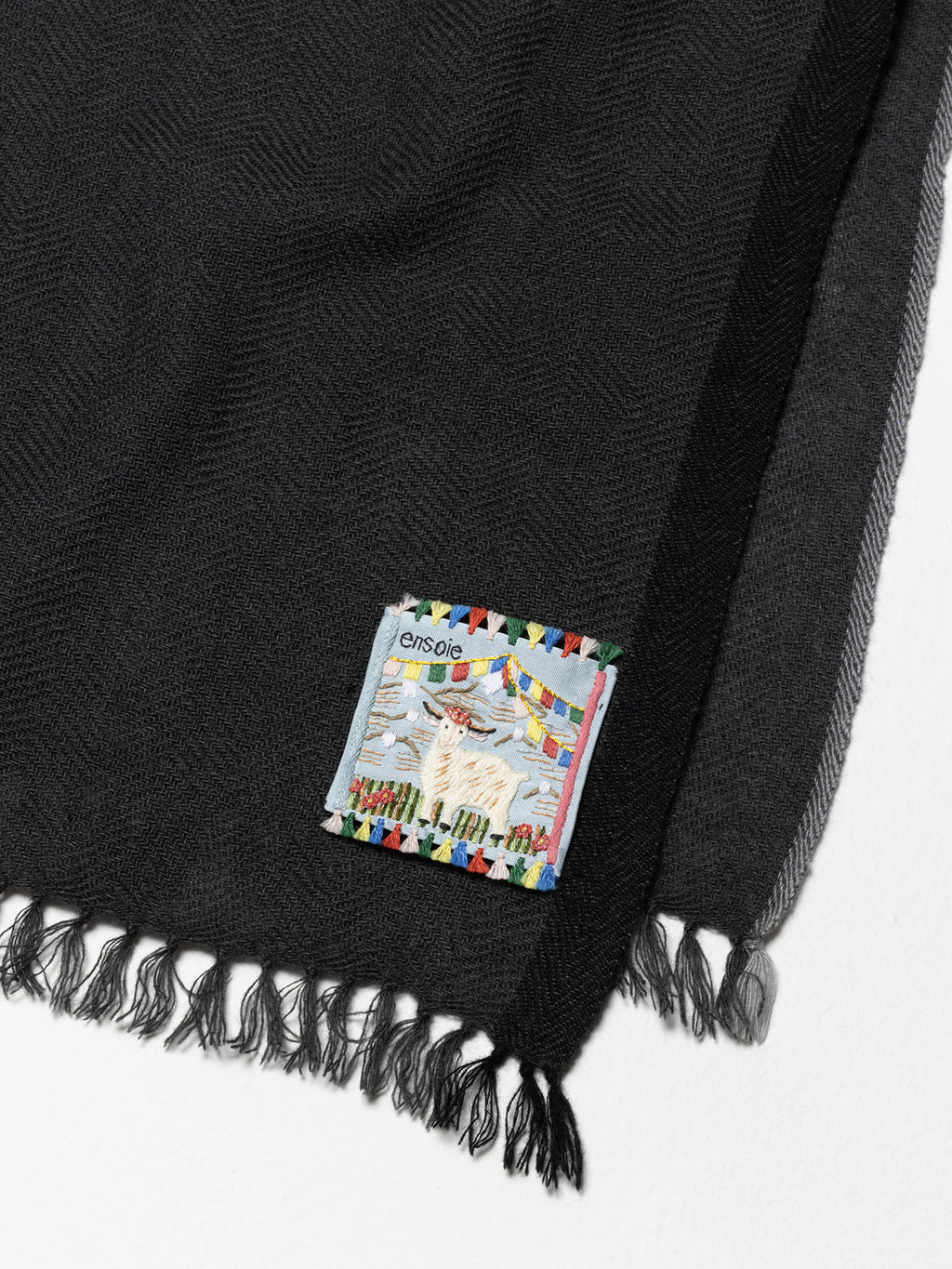 enSoie | Blia Cashmere Stole  | Wolf Grey