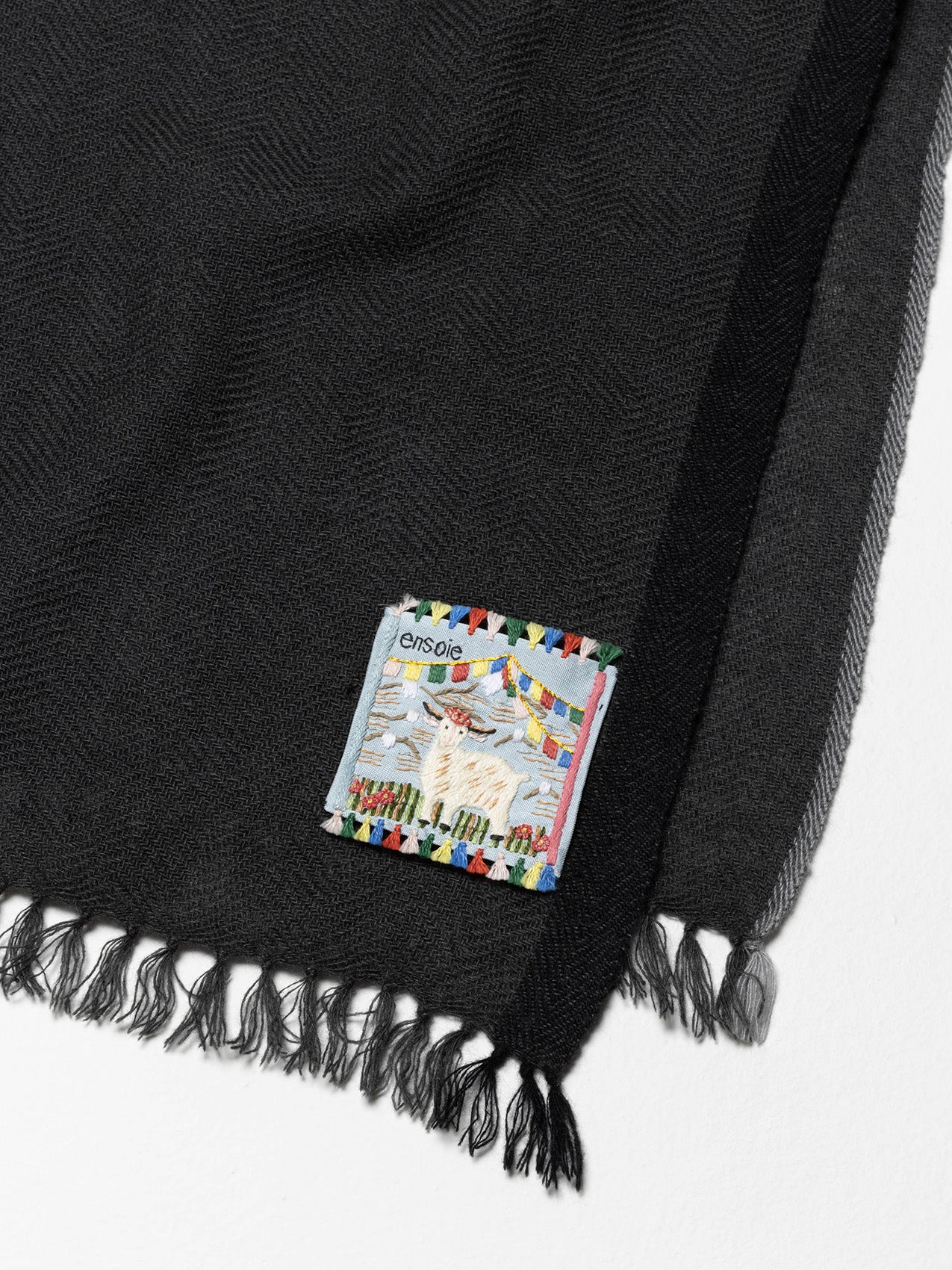 enSoie | Blia Cashmere Stole  | Wolf Grey
