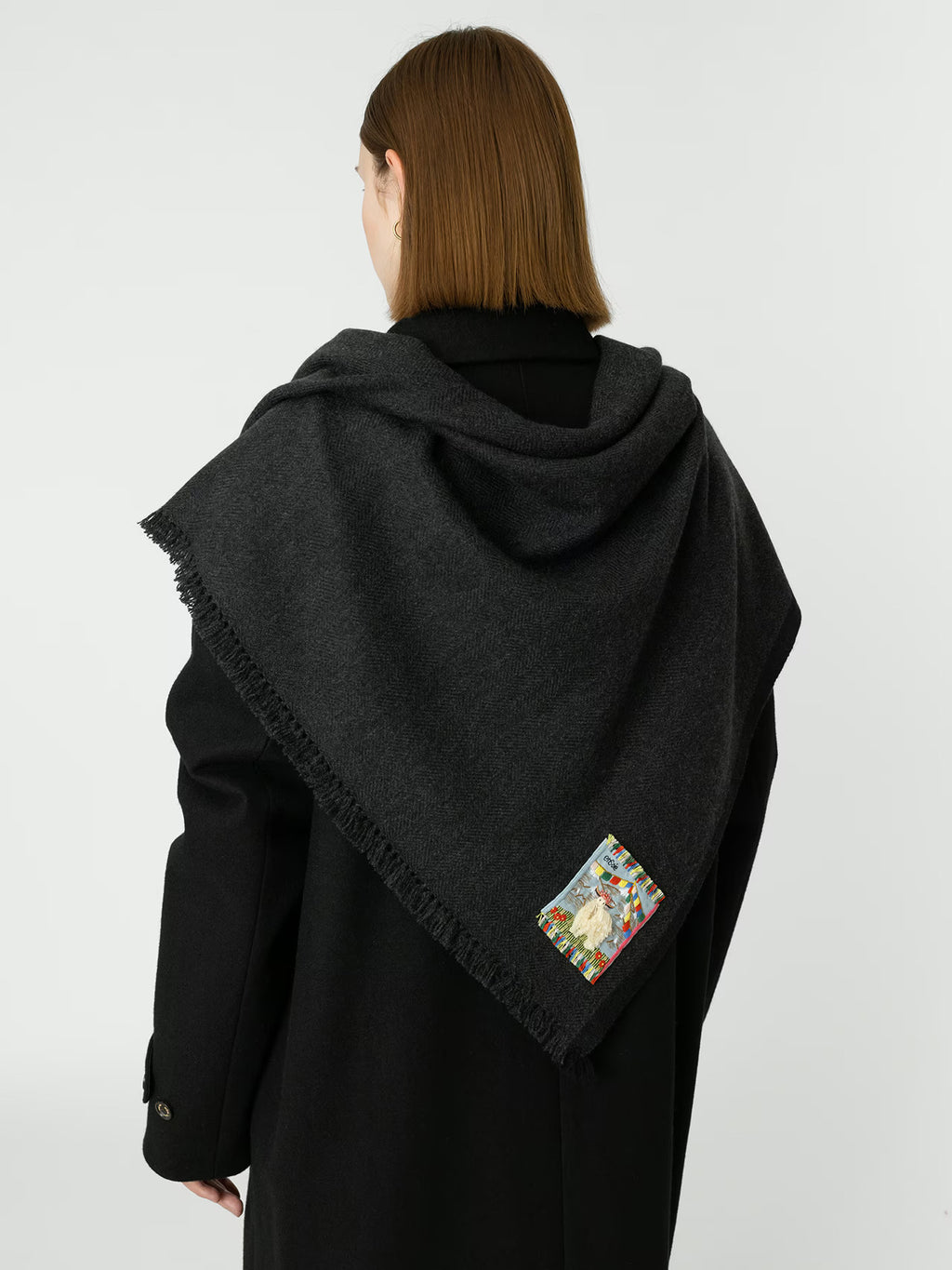 enSoie | Blia Cashmere Stole  | Wolf Grey