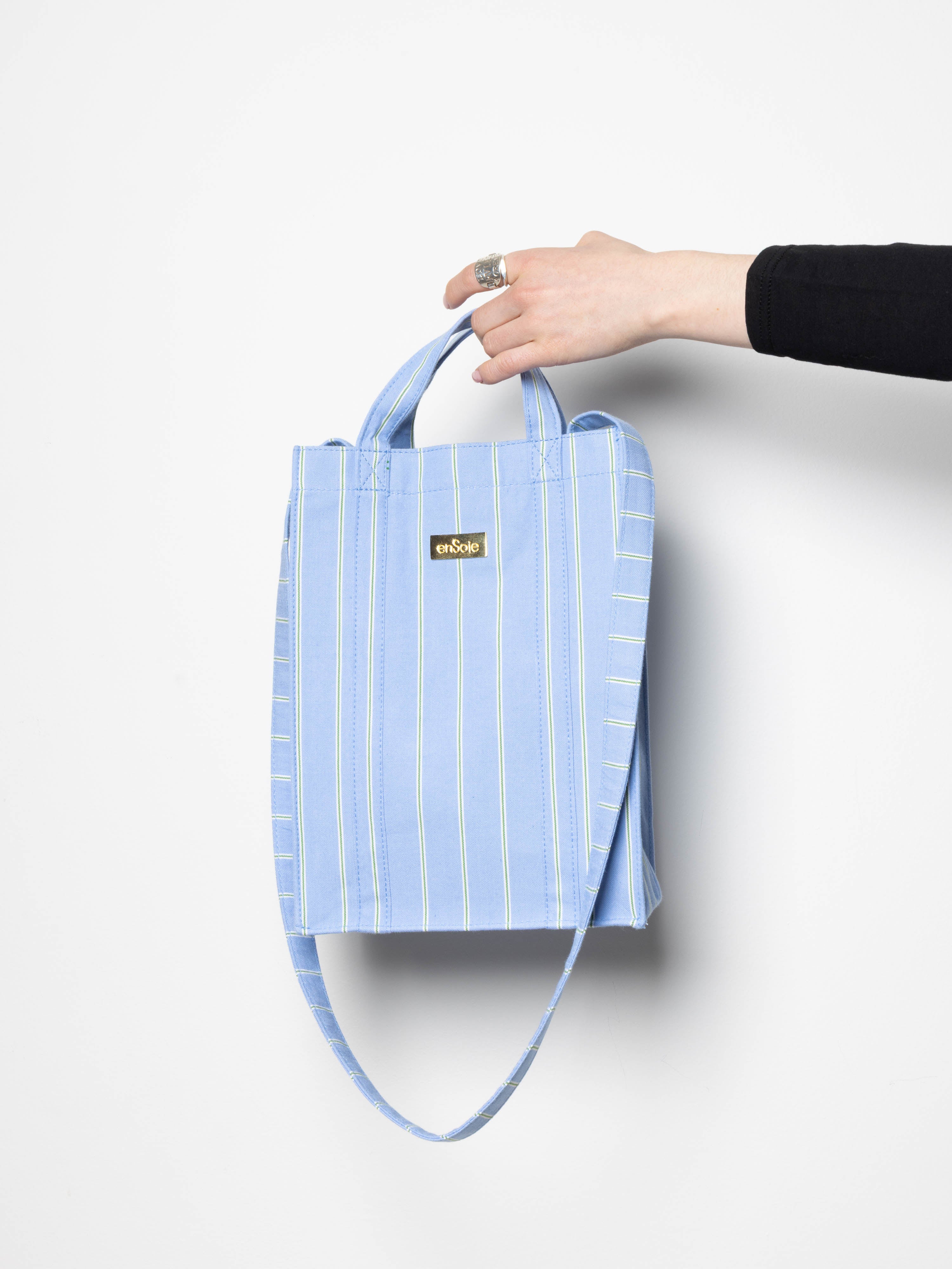 enSoie | Cabas Bag – Cotton canvas – Oxford Stripes